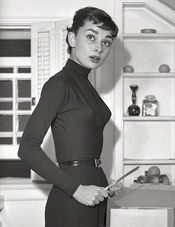 Audrey Hepburn’s iconic black turtleneck look